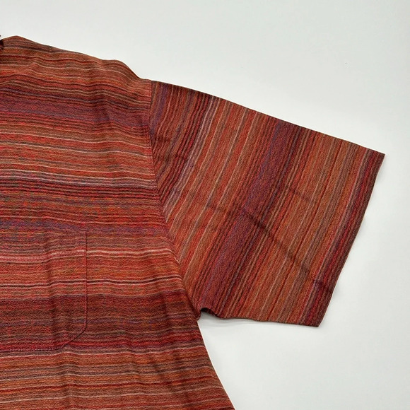 Dalmine Uomo Mens Polo Shirt Striped Made in Italy Red/OrangeMulticolor Size 2XL - Picture 2 of 8